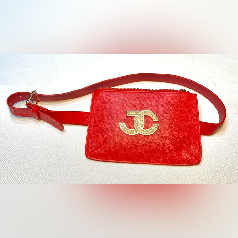 Juicy Couture Red/Gold Belt Bag Fanny Pack Gold Logo Size S/M